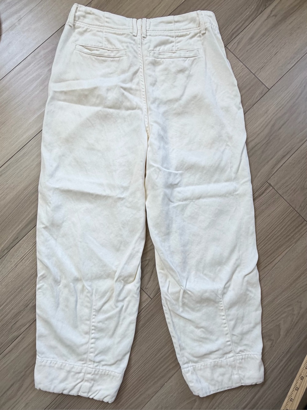 Everlane Carpenter Cropped Cream High-Rise Buttersoft Tencel Pants Tapered Leg 6 - Picture 2 of 9